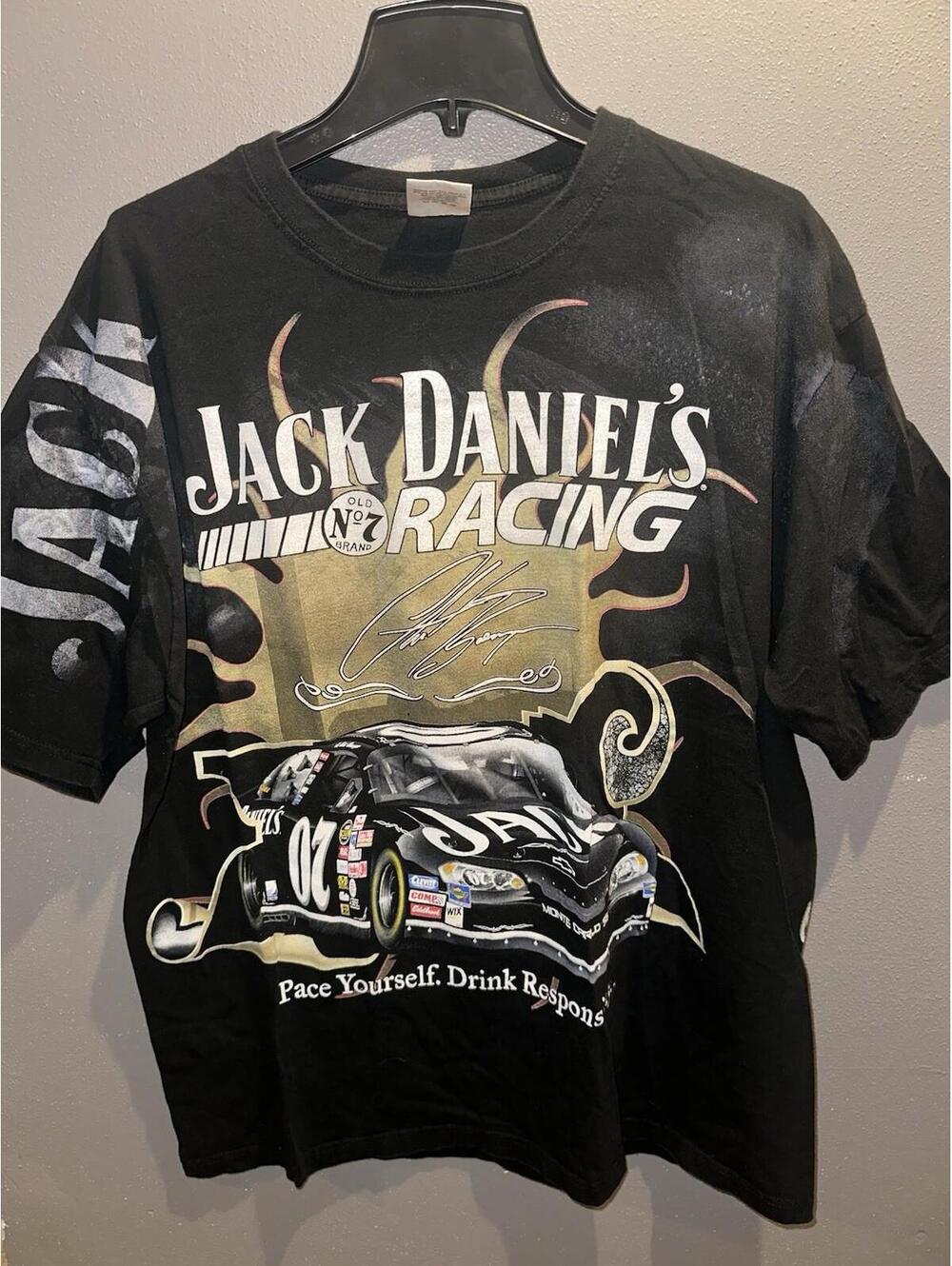 Jack Daniels Racing Black Chase Authentic T-shirt NASCAR 07 Monte Carlo Size XL